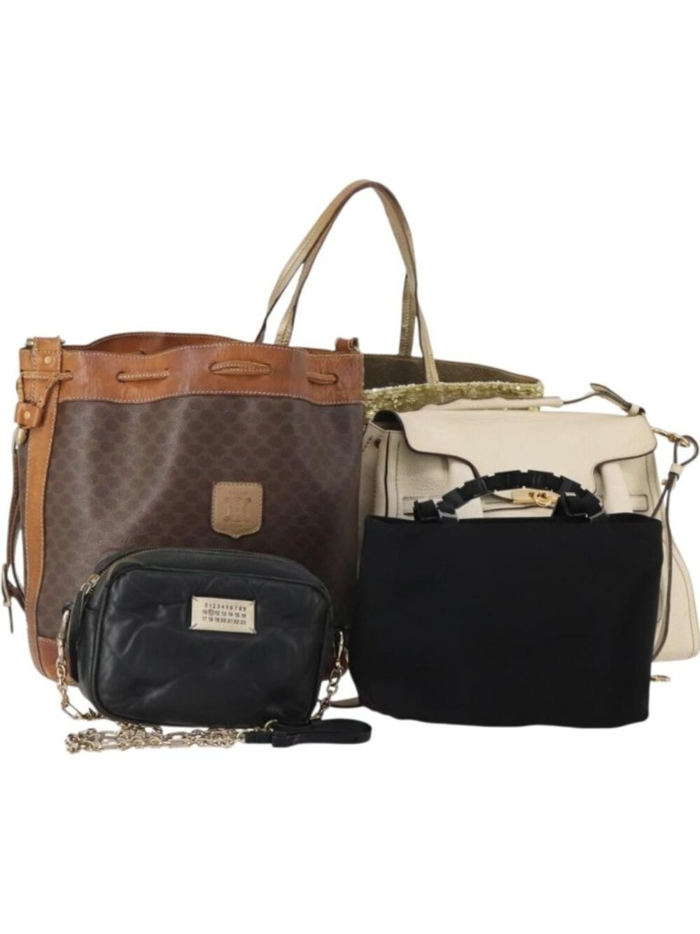 Salvatore Ferragamo Celine Maison Margiela Macadam Canvas Bag 5 Set
